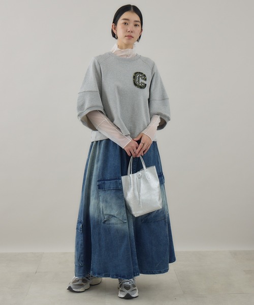 Paradise Picnic(パラダイスピクニック)の「グラデーション カーゴフレアスカート(デニムスカート・レディース・ブルー/ブラック・FREE)」の10枚目の写真