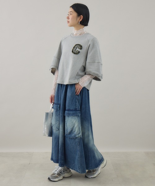 Paradise Picnic(パラダイスピクニック)の「グラデーション カーゴフレアスカート(デニムスカート・レディース・ブルー/ブラック・FREE)」の11枚目の写真