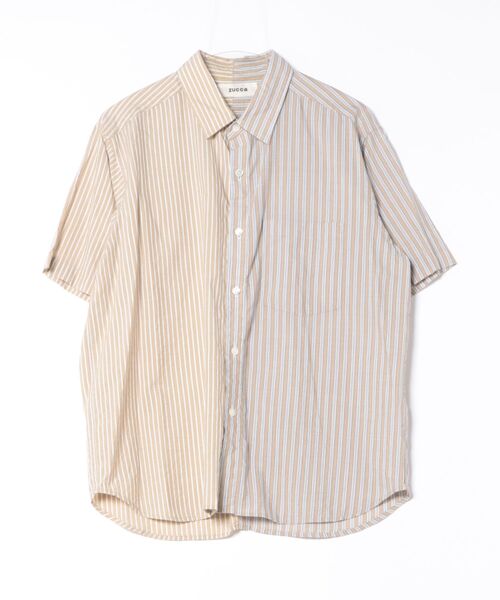 ZUCCa ミックスストライプ 半袖 ブラウス シャツ セール】ミックスストライプ / シャツ（シャツ/ブラウス