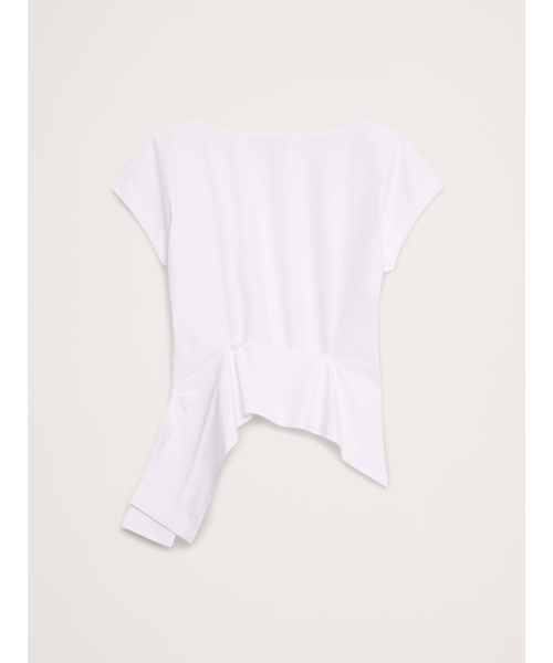Banana Republic（バナナリパブリック）の「コットンポプリン ボートネック アシンメトリー トップス（シャツ/ブラウス・レディース・ホワイト/ホワイト×ネイビー・XS/S/M/L）」の8枚目の写真