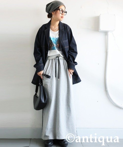 antiqua(アンティカ)の「裏毛ロングスカート(スカート・レディース・グレー・ONESIZE)」の13枚目の写真