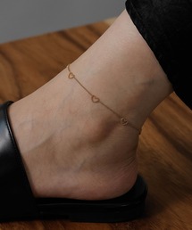 ORLEAN(オルレアン)の金属アレルギー対応 ハートモチーフチェーンデザイン アンクレット サージカルステ(アンクレット)