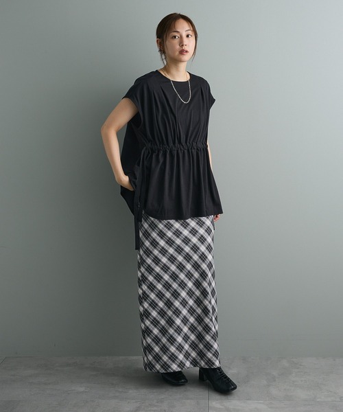 CRAFT STANDARD BOUTIQUE(クラフトスタンダードブティック)の「布帛ウエストギャザー切替チュニック(チュニック・レディース・ブルーグリーン/ブラック/グリーン系その他3・FREE)」の8枚目の写真