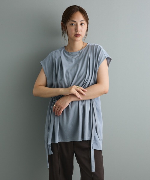 CRAFT STANDARD BOUTIQUE(クラフトスタンダードブティック)の「布帛ウエストギャザー切替チュニック(チュニック・レディース・ブルーグリーン/ブラック/グリーン系その他3・FREE)」の12枚目の写真