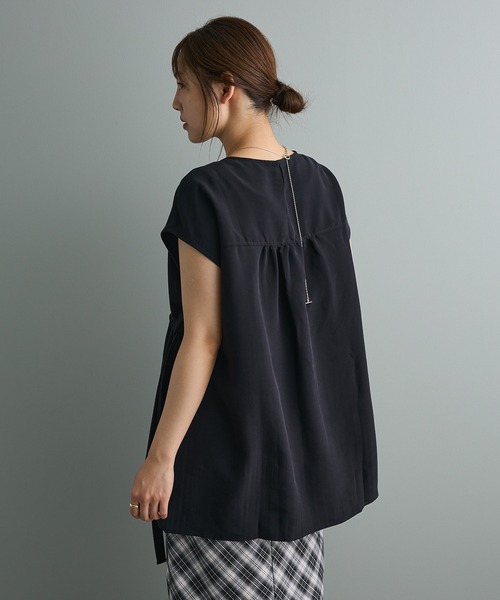 CRAFT STANDARD BOUTIQUE(クラフトスタンダードブティック)の「布帛ウエストギャザー切替チュニック(チュニック・レディース・ブルーグリーン/ブラック/グリーン系その他3・FREE)」の6枚目の写真