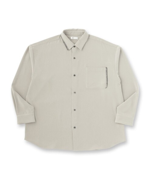 tk.TAKEO KIKUCHI(ティーケータケオキクチ)の「なめらかスエードタッチステッチシャツ(シャツ/ブラウス・メンズ・ブラック/ライトグレー/ブラウン系・01/03/02)」の16枚目の写真