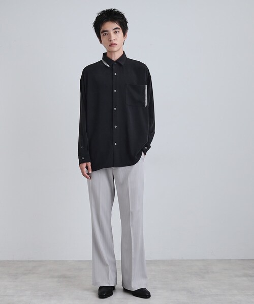 tk.TAKEO KIKUCHI(ティーケータケオキクチ)の「なめらかスエードタッチステッチシャツ(シャツ/ブラウス・メンズ・ブラック/ライトグレー/ブラウン系・01/03/02)」の15枚目の写真