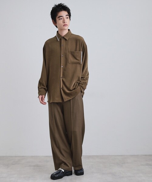 tk.TAKEO KIKUCHI(ティーケータケオキクチ)の「なめらかスエードタッチステッチシャツ(シャツ/ブラウス・メンズ・ブラック/ライトグレー/ブラウン系・01/03/02)」の8枚目の写真