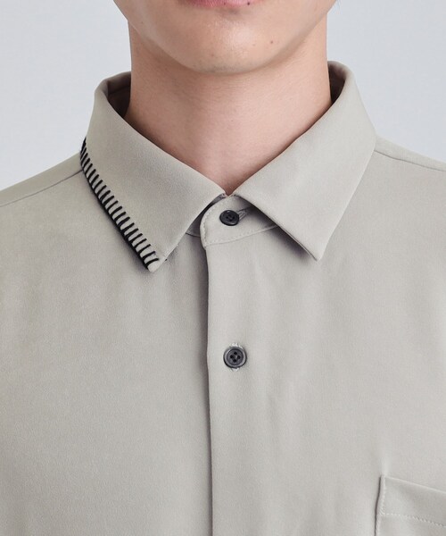 tk.TAKEO KIKUCHI(ティーケータケオキクチ)の「なめらかスエードタッチステッチシャツ(シャツ/ブラウス・メンズ・ブラック/ライトグレー/ブラウン系・01/03/02)」の21枚目の写真