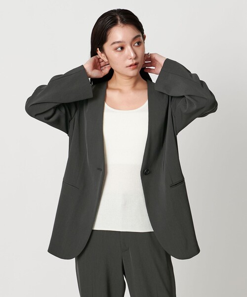 新品未使用！UNITED ARROWS COMFY ノーカラージャケット　黒　S COMFY Vノーカラー ジャケット ―吸水速乾 UVカット ウォッシャブル―