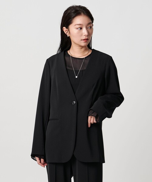 MARW UNITED ARROWS＞ツイル ノーカラー ジャケット（ノーカラー