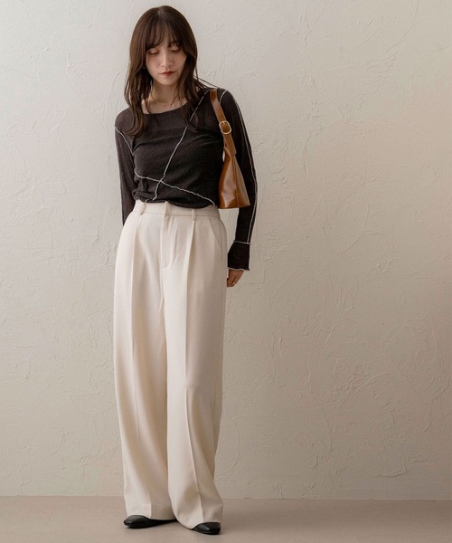 NOAHL(ノアル)の「【NOAHL】タックストレートパンツ(その他パンツ・レディース・オリーブ/ブラック/オフホワイト・S/M)」の7枚目の写真