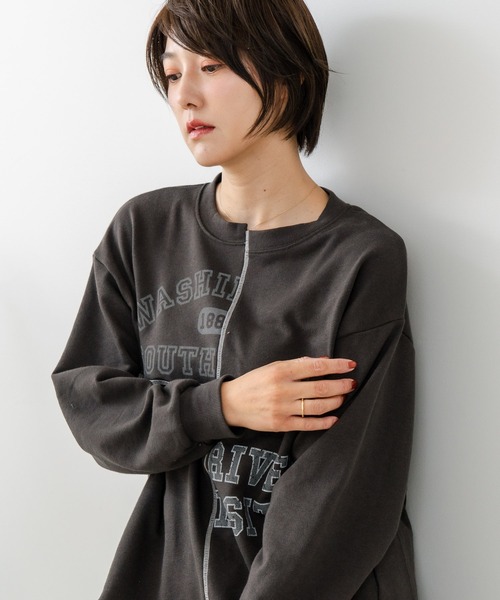fort point(フォーポイント)の「【C-FORT POINT/フォートポイント】裏毛 リメイク風 スウェットトレーナー(スウェット・レディース・チャコールグレー/カーキ/ブルー/アイボリー/杢グレー・FREE)」の21枚目の写真