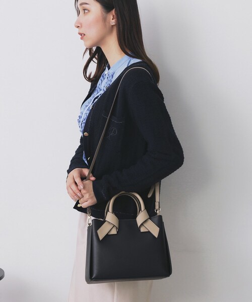 index（インデックス）の「【2WAY】リボンハンドルミドルトートバッグ（トートバッグ・レディース・ブルー系5/ブラック系/ホワイト系3・00）」の10枚目の写真