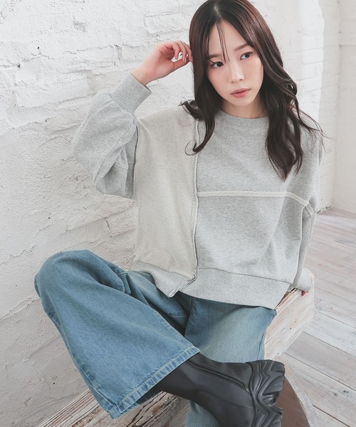 リメイク風ゆるトップス（スウェット）｜Honeys（ハニーズ）の