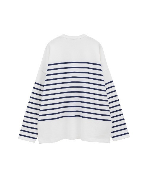 セール】WIDE HENRY NECK BORDER TOPS（Tシャツ/カットソー）｜CLANE