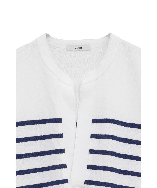 セール】WIDE HENRY NECK BORDER TOPS（Tシャツ/カットソー）｜CLANE