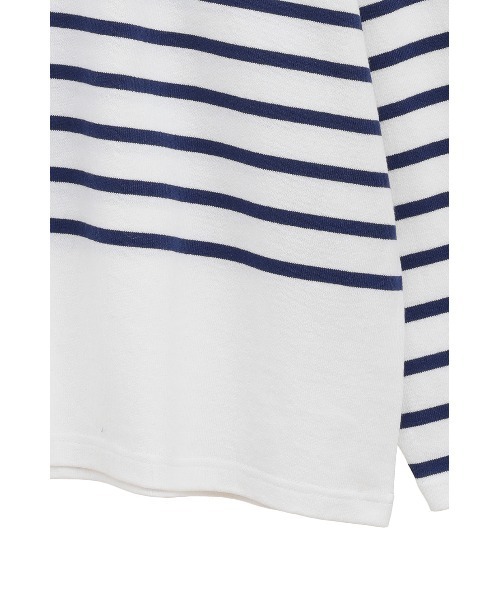 CLANE（クラネ）の「WIDE HENRY NECK BORDER TOPS（Tシャツ/カットソー・レディース・ブラウン/ホワイト・1/2）」の16枚目の写真