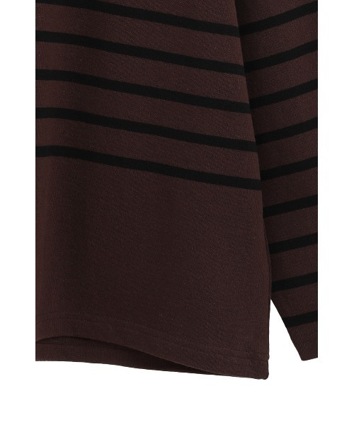 CLANE（クラネ）の「WIDE HENRY NECK BORDER TOPS（Tシャツ/カットソー・レディース・ブラウン/ホワイト・1/2）」の22枚目の写真