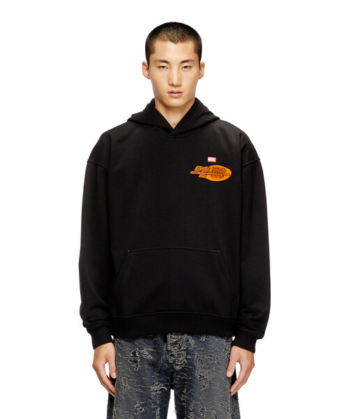 DIESEL パーカー エンブロイダリー コピーライト ロゴ フーディー S DIESEL スウェット パーカー フーディー エンブロイダリー