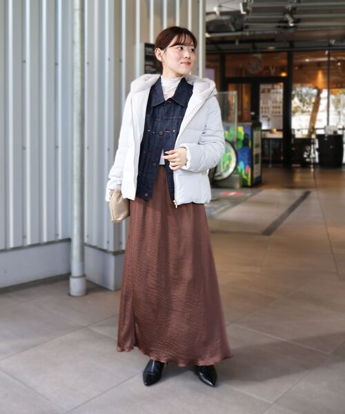 le.coeur blanc(ルクールブラン)の「《手洗い可能》マットサテンナロースカート(スカート・レディース・ブラック/ブラウン/キャメル・38)」の12枚目の写真