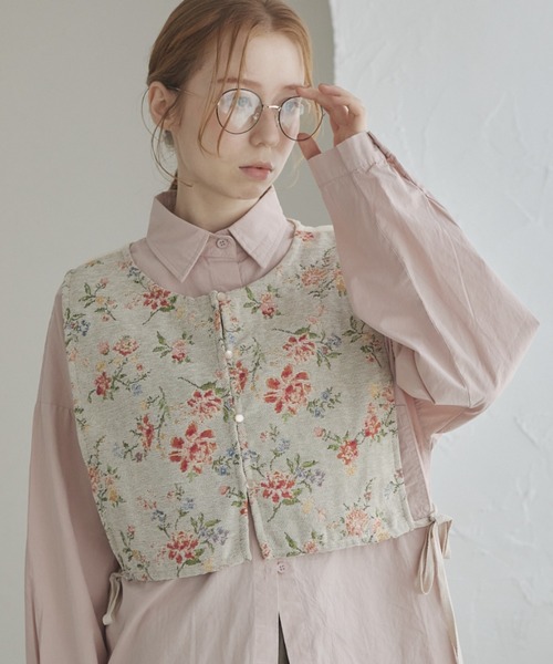 Crisp(クリスプ)の「サイドリボンベスト(ベスト・レディース・ブラウン/アイボリー・FREE)」の2枚目の写真