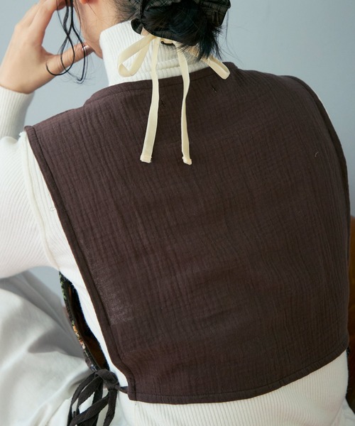 Crisp(クリスプ)の「サイドリボンベスト(ベスト・レディース・ブラウン/アイボリー・FREE)」の7枚目の写真