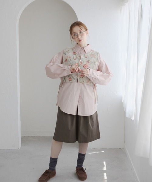 Crisp(クリスプ)の「サイドリボンベスト(ベスト・レディース・ブラウン/アイボリー・FREE)」の8枚目の写真