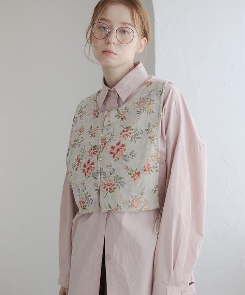 Crisp(クリスプ)の「サイドリボンベスト(ベスト・レディース・ブラウン/アイボリー・FREE)」の12枚目の写真