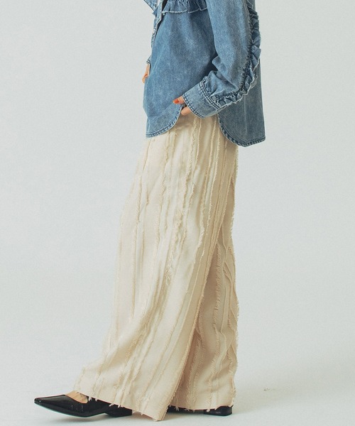 ROSE BUD(ローズバッド)の「EASY JACQUARD PANTS(その他パンツ・レディース・ホワイト/ライトグリーン/ブラック・ONE SIZE)」の5枚目の写真