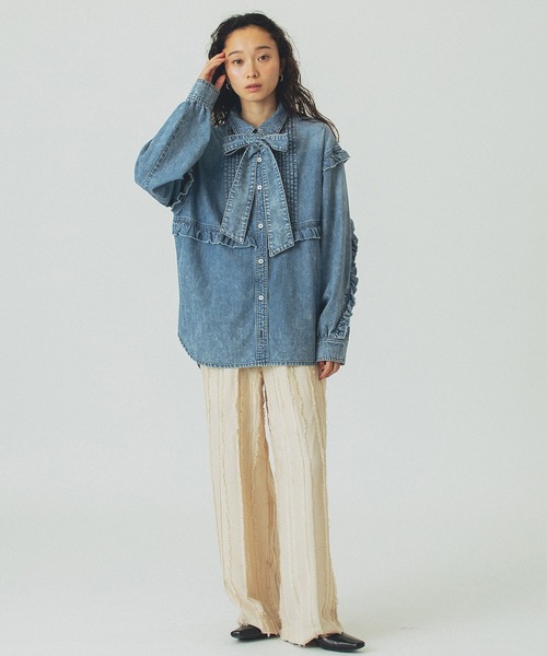 ROSE BUD(ローズバッド)の「EASY JACQUARD PANTS(その他パンツ・レディース・ホワイト/ライトグリーン/ブラック・ONE SIZE)」の7枚目の写真