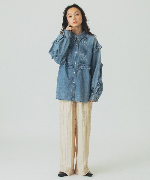 ROSE BUD(ローズバッド)の「EASY JACQUARD PANTS(その他パンツ・レディース・ホワイト/ライトグリーン/ブラック・ONE SIZE)」の10枚目の写真
