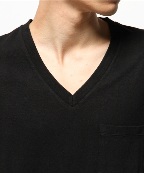 NO ID.（ノーアイディ）の「mt3074 - ラフィー天竺丸胴VネックTシャツ（Tシャツ/カットソー・メンズ・ブラック/アイボリー・1/2/3）」の5枚目の写真