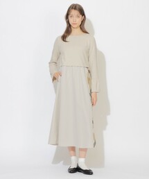 BLUE LABEL CRESTBRIDGE ワンピース ベージュ BLUE LABEL CRESTBRIDGE ワンピース スラブシャンブレーデニム