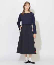サイドチェック切替コンビワンピース