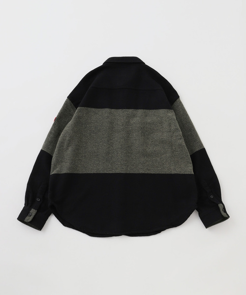 C.E（シーイー）の「C.E / シーイー cavemp STRIPE FLANNEL BIG SHIRT KHAK（シャツ/ブラウス・メンズ・カーキ・MEDIUM/LARGE）」の2枚目の写真