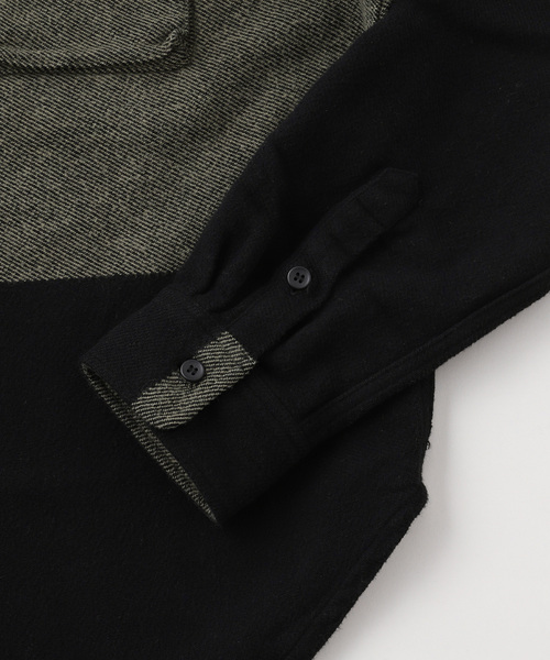 C.E（シーイー）の「C.E / シーイー cavemp STRIPE FLANNEL BIG SHIRT KHAK（シャツ/ブラウス・メンズ・カーキ・MEDIUM/LARGE）」の5枚目の写真