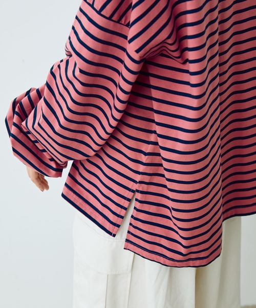 Crisp(クリスプ)の「ボリュームボーダーTシャツ(Tシャツ/カットソー・レディース・ピンク/ブラウン・FREE)」の17枚目の写真