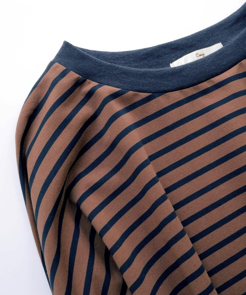 Crisp(クリスプ)の「ボリュームボーダーTシャツ(Tシャツ/カットソー・レディース・ピンク/ブラウン・FREE)」の12枚目の写真