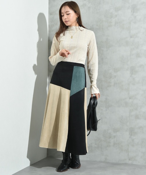 INTERPLANET(インタープラネット)の「フクレジャガード長袖ハイネックプルオーバー(Tシャツ/カットソー・レディース・グレー/ブラック/ライトベージュ・FREE)」の6枚目の写真