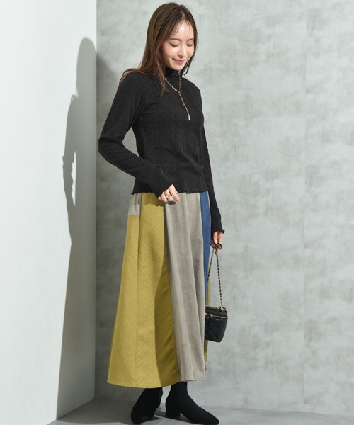 INTERPLANET(インタープラネット)の「フクレジャガード長袖ハイネックプルオーバー(Tシャツ/カットソー・レディース・グレー/ブラック/ライトベージュ・FREE)」の14枚目の写真