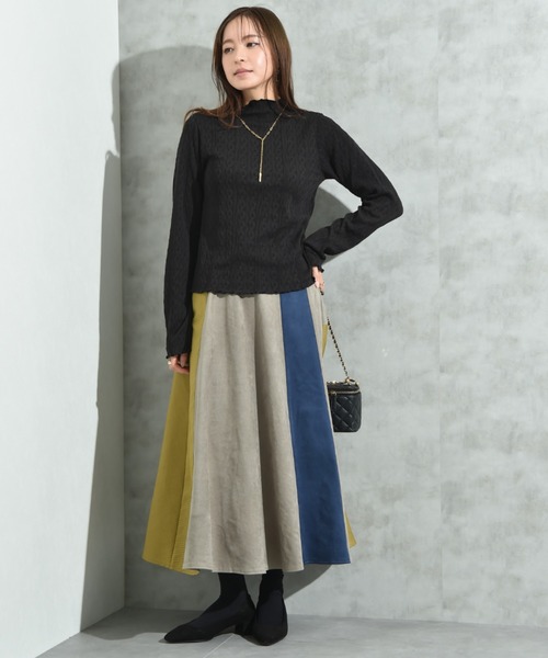 INTERPLANET(インタープラネット)の「フクレジャガード長袖ハイネックプルオーバー(Tシャツ/カットソー・レディース・グレー/ブラック/ライトベージュ・FREE)」の15枚目の写真