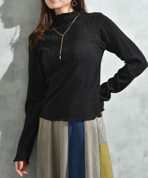 INTERPLANET(インタープラネット)の「フクレジャガード長袖ハイネックプルオーバー(Tシャツ/カットソー・レディース・グレー/ブラック/ライトベージュ・FREE)」の18枚目の写真