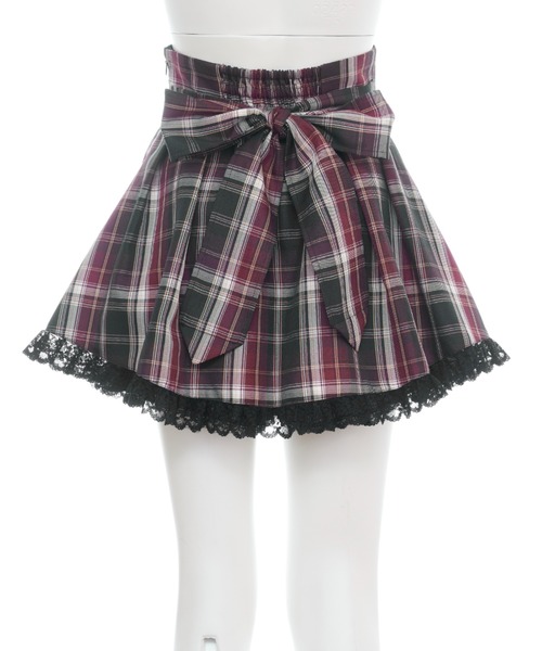 Secret Honey（シークレットハニー）の「リボンタブレースアップスカパン（スカート・レディース・ピンク/ワインレッド・MEDIUM）」の11枚目の写真