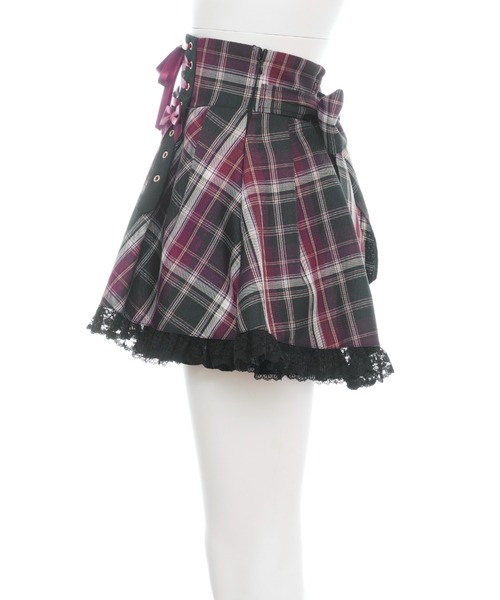 Secret Honey（シークレットハニー）の「リボンタブレースアップスカパン（スカート・レディース・ピンク/ワインレッド・MEDIUM）」の10枚目の写真