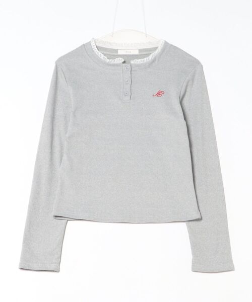 Nia(ニア)の「Nia(ニア)/ヘンリーネック フリル 長袖カットソー(Tシャツ/カットソー・レディース・ネイビー/グレー・MEDIUM/SMALL)」の18枚目の写真