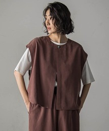 IRENE◇nappe fisherman vest/ベスト/36/コットン/WHT/25S83003