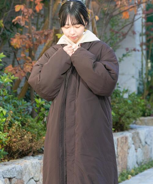 セール】『UR TECH』中綿 ノーカラーコート（ダウンジャケット/コート