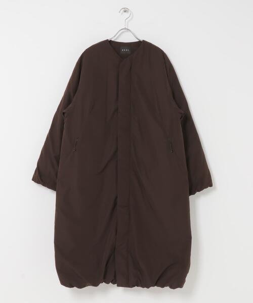 EKAL（エカル）の「『UR TECH』中綿 ノーカラーコート（ダウンジャケット/コート・レディース・モカ/ダークブラウン/チャコールグレー・ONE）」の9枚目の写真