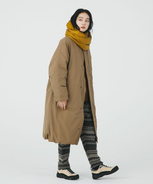 EKAL（エカル）の「『UR TECH』中綿 ノーカラーコート（ダウンジャケット/コート・レディース・モカ/ダークブラウン/チャコールグレー・ONE）」の12枚目の写真